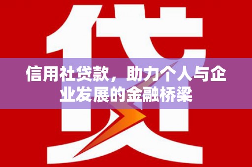 南安信用社贷款，助力个人与企业发展的金融桥梁