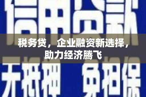 灵宝税务贷，企业融资新选择，助力经济腾飞