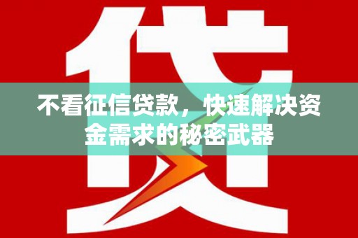 罗东不看征信贷款，快速解决资金需求的秘密武器