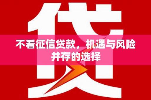 宁海不看征信贷款，机遇与风险并存的选择